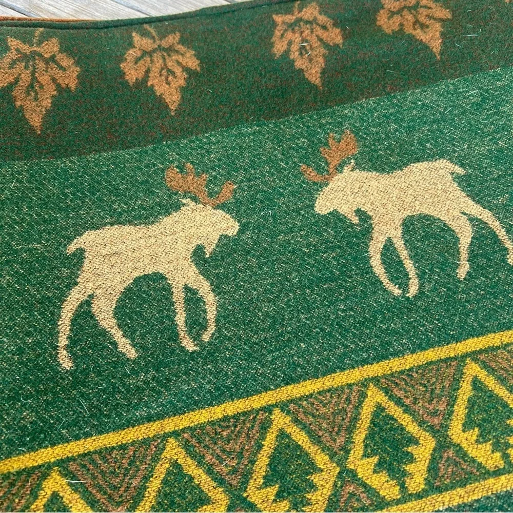 Pendleton Moose Lodge Cabin 100% Wool Reversible Duvet Cover Canoes Fish Leaves